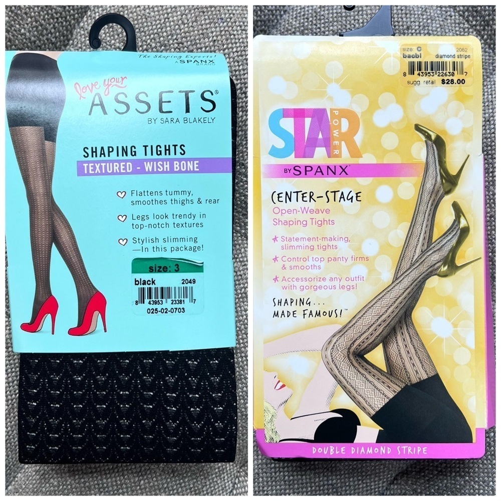 SPANX Black Textured Shaping Tights